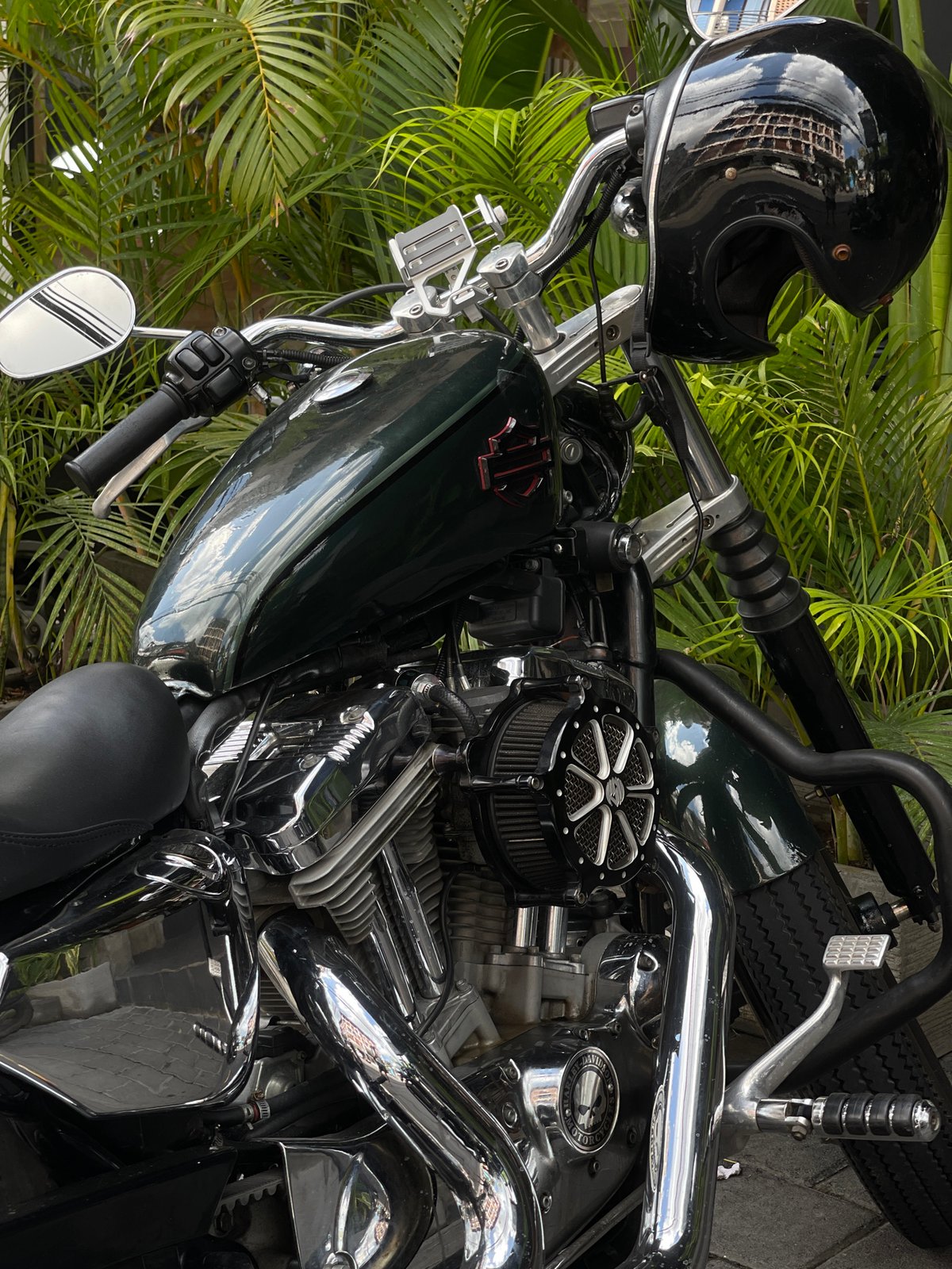 Dark Green Harley-Davidson Spotted Parked in North Kuta