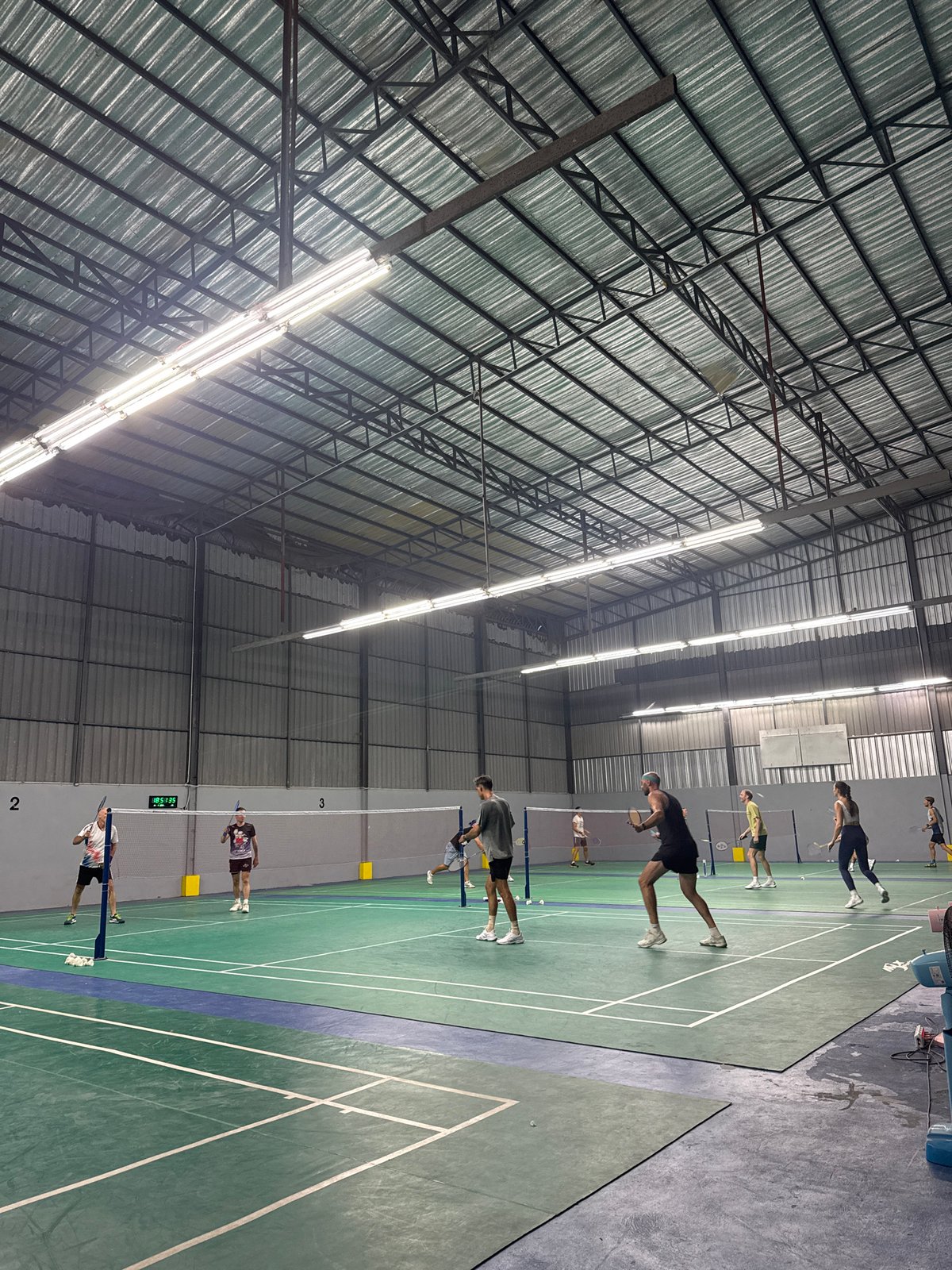 Badminton morning at an indoor court in Ko Samui