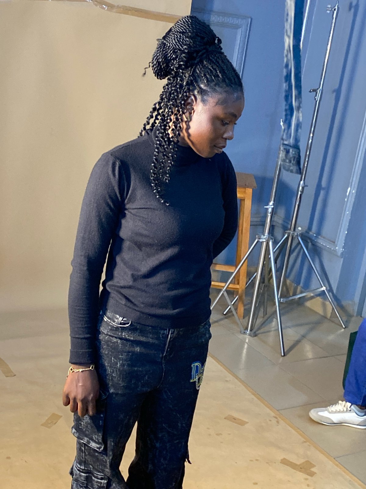 Portrait session in progress at a Bukuru photography studio