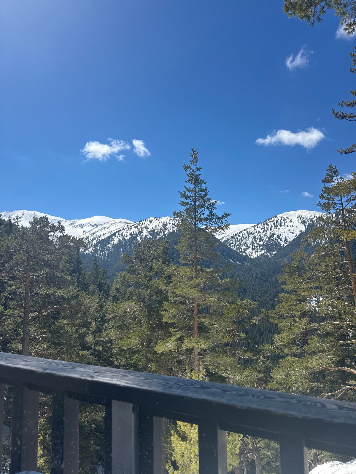 Mountain vista observed from elevated deck in Samokov, Bulgaria