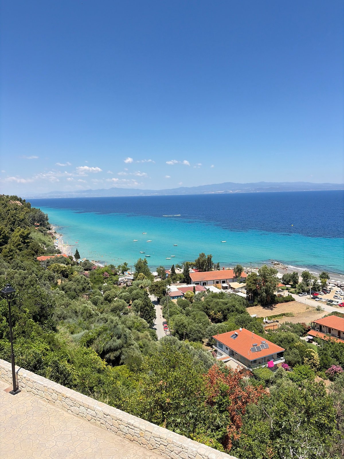 Sunny morning at a Kassandra coastal lookout, Greece