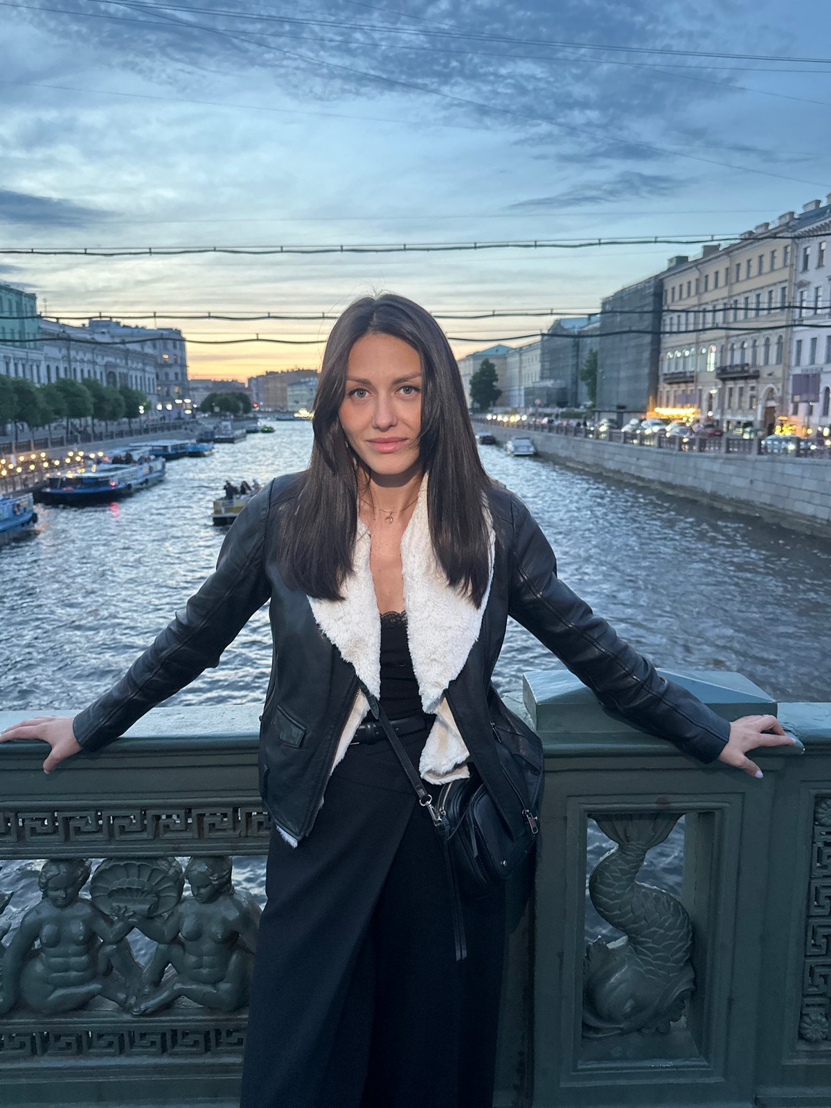 Evening scenes captured across Saint Petersburg canals and streets