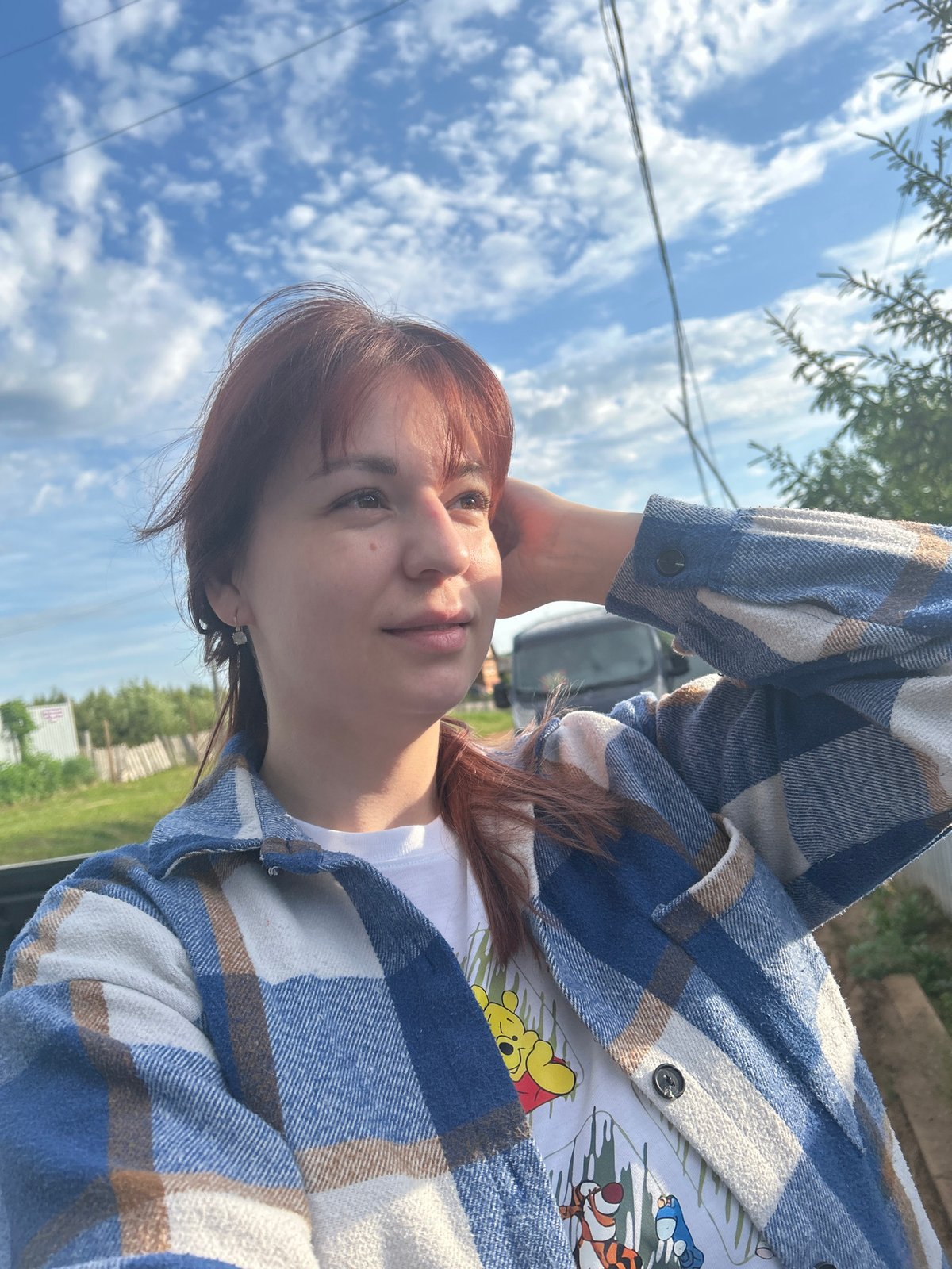 Woman photographed in casual moments in Фоки, Russia early morning