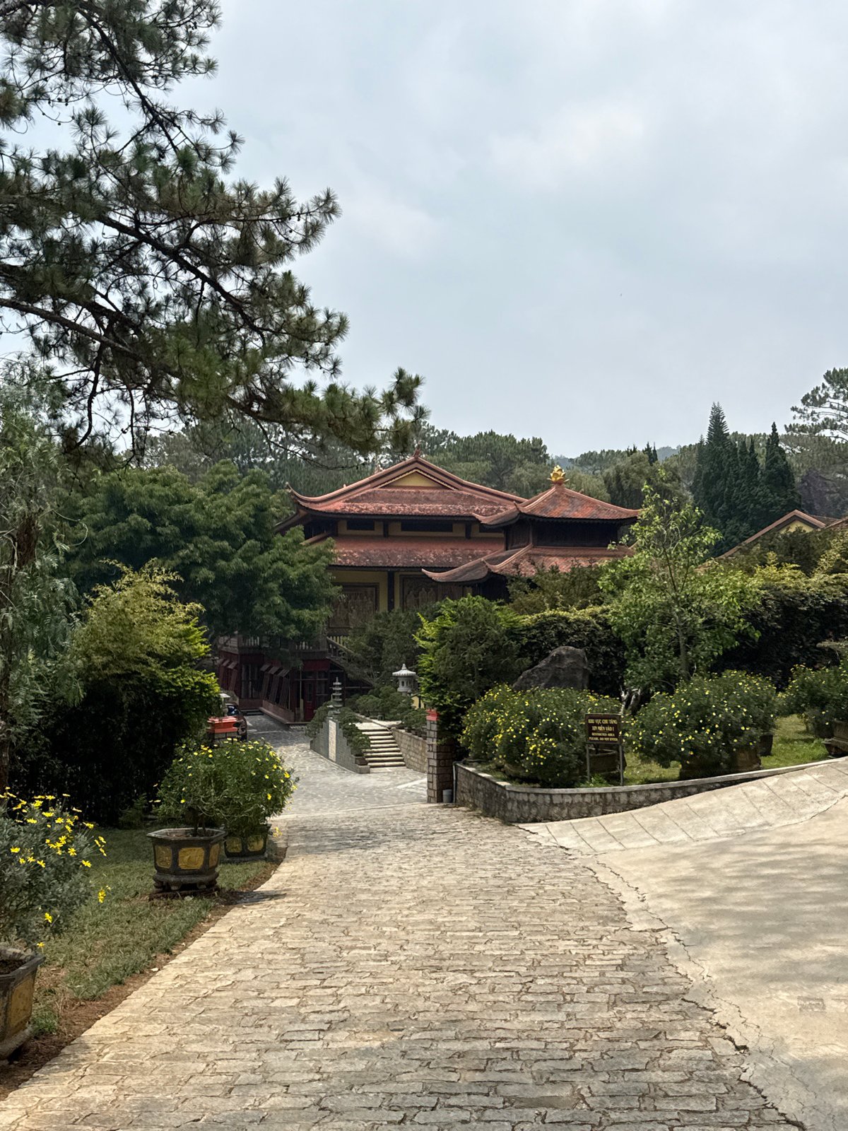Early morning visit documented at Da Lat monastery gardens