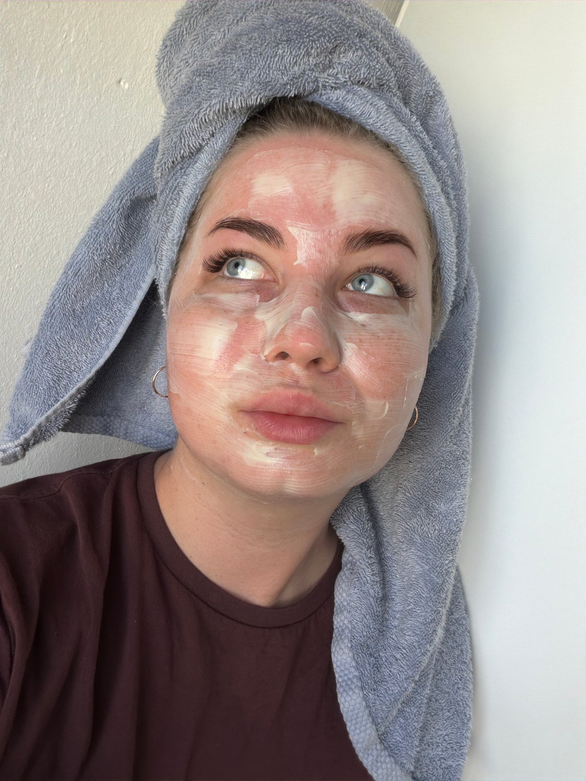 Woman receives facial treatment in Chaikovsky, Russia