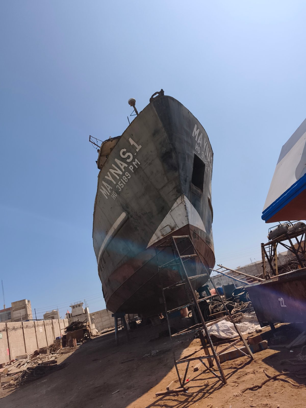 Ship 'Maynas 1' undergoes repairs at Chimbote shipyard