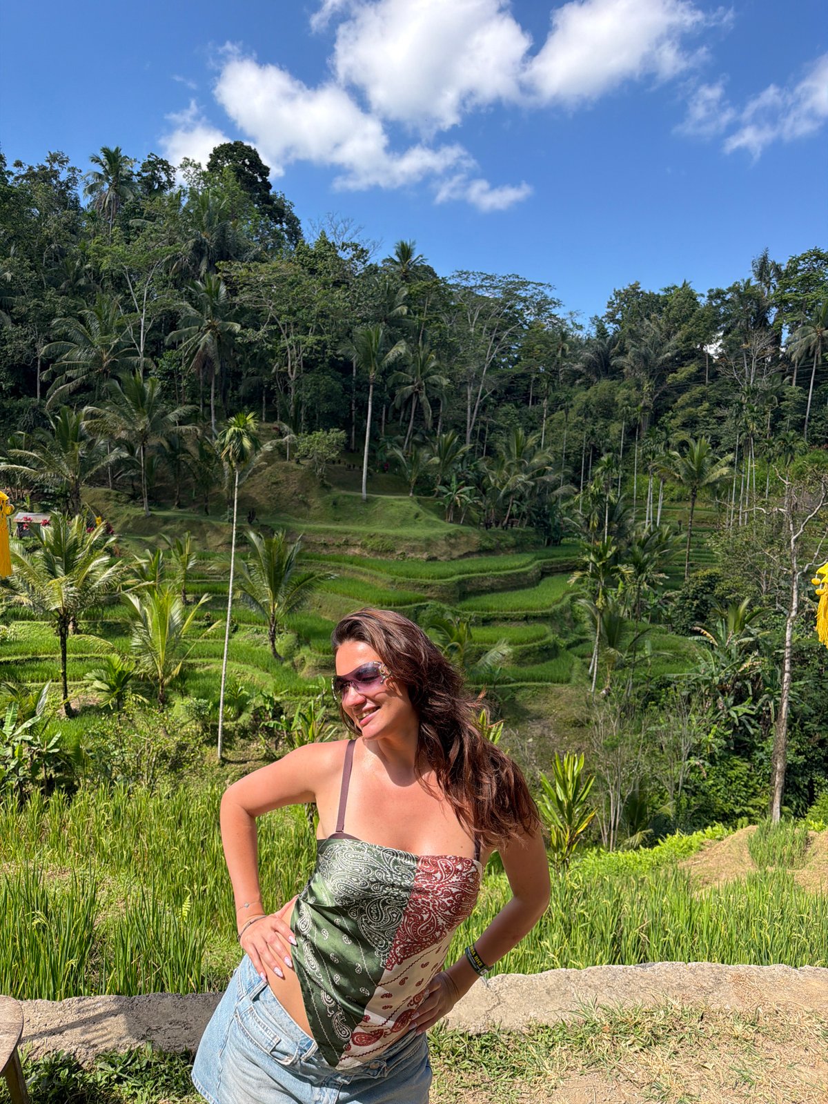 Tourist photoshoot at Bali's famous Tegallalang Rice Terraces