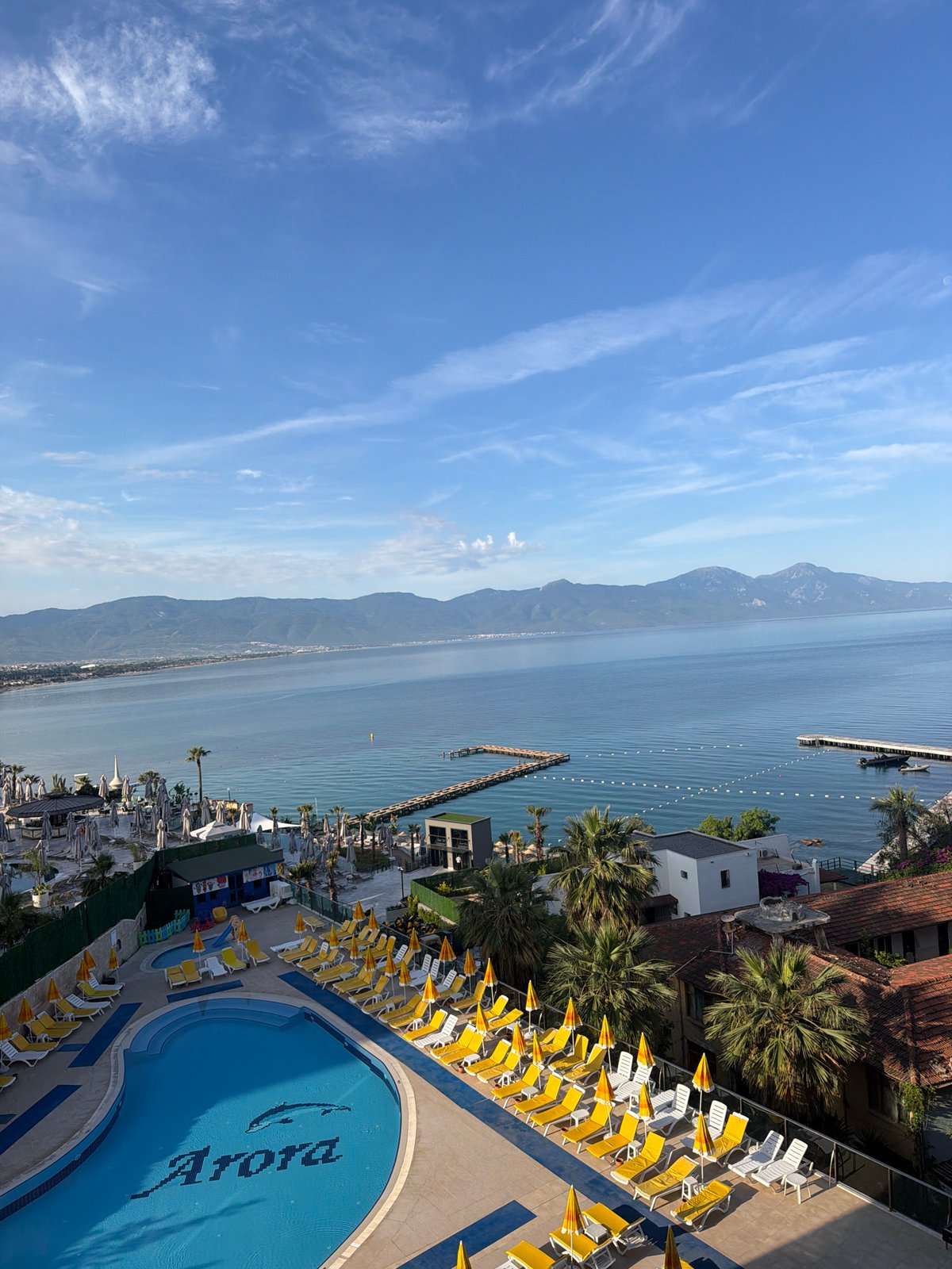 Clear morning view captured at Turkish coastal resort