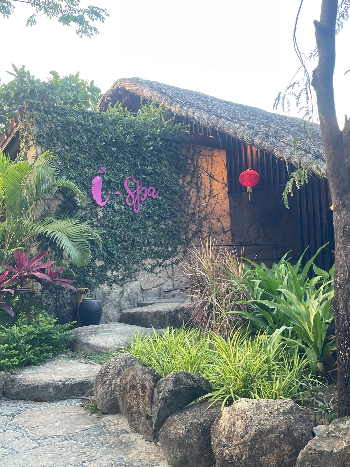 Tropical spa and palm trees documented in Nha Trang