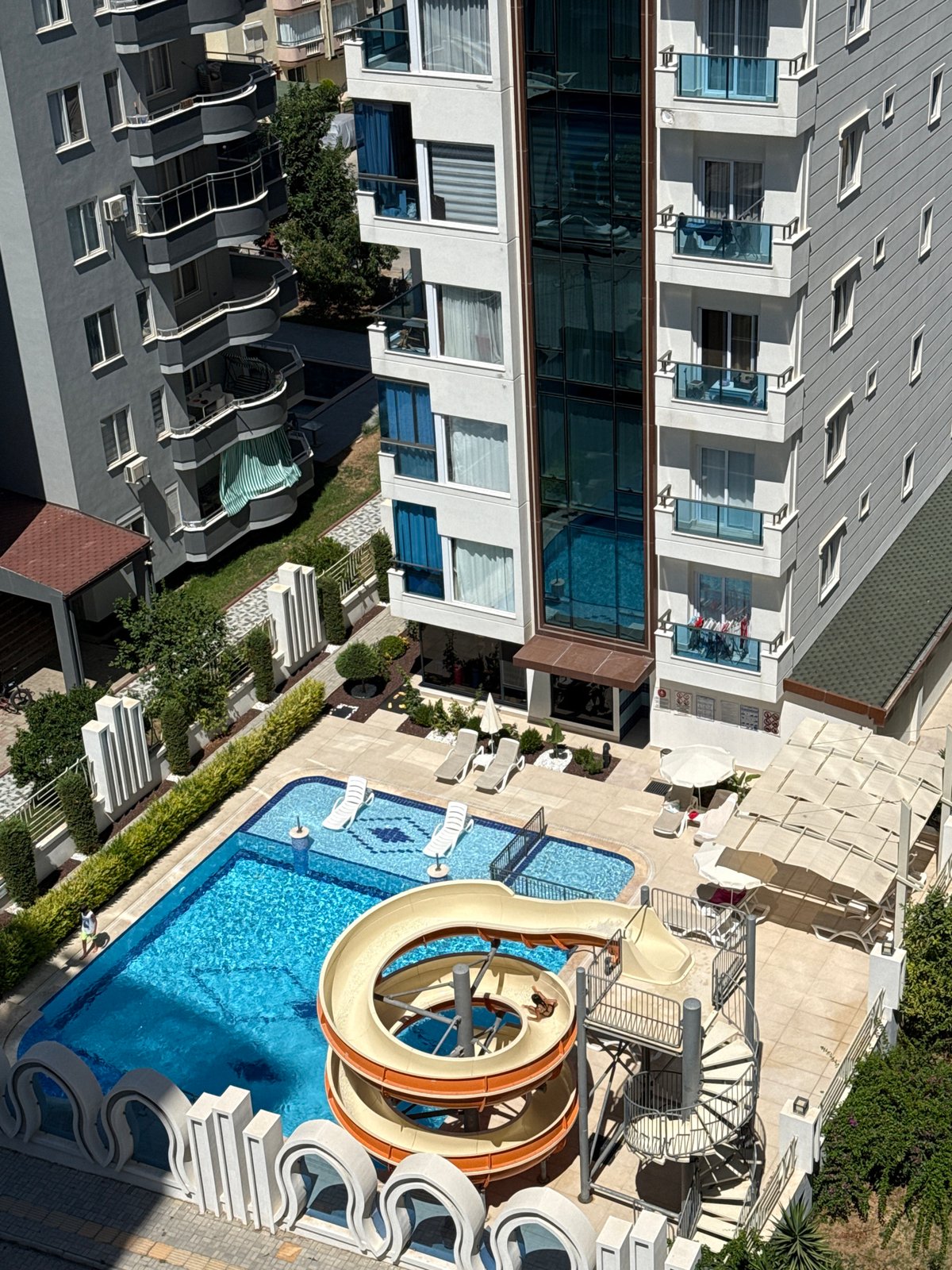 Alanya resort grounds on a bright summer morning