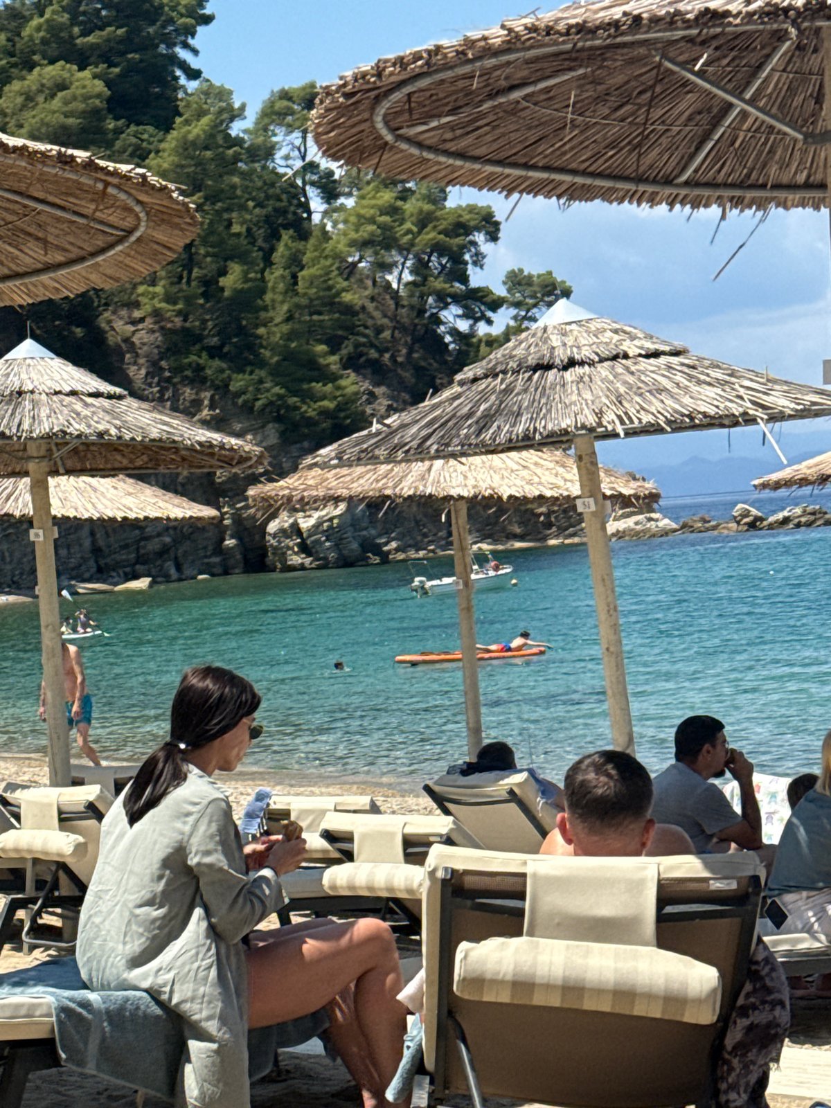 Lazy beach morning in Sithonia, Greece — sun, sea, and backgammon