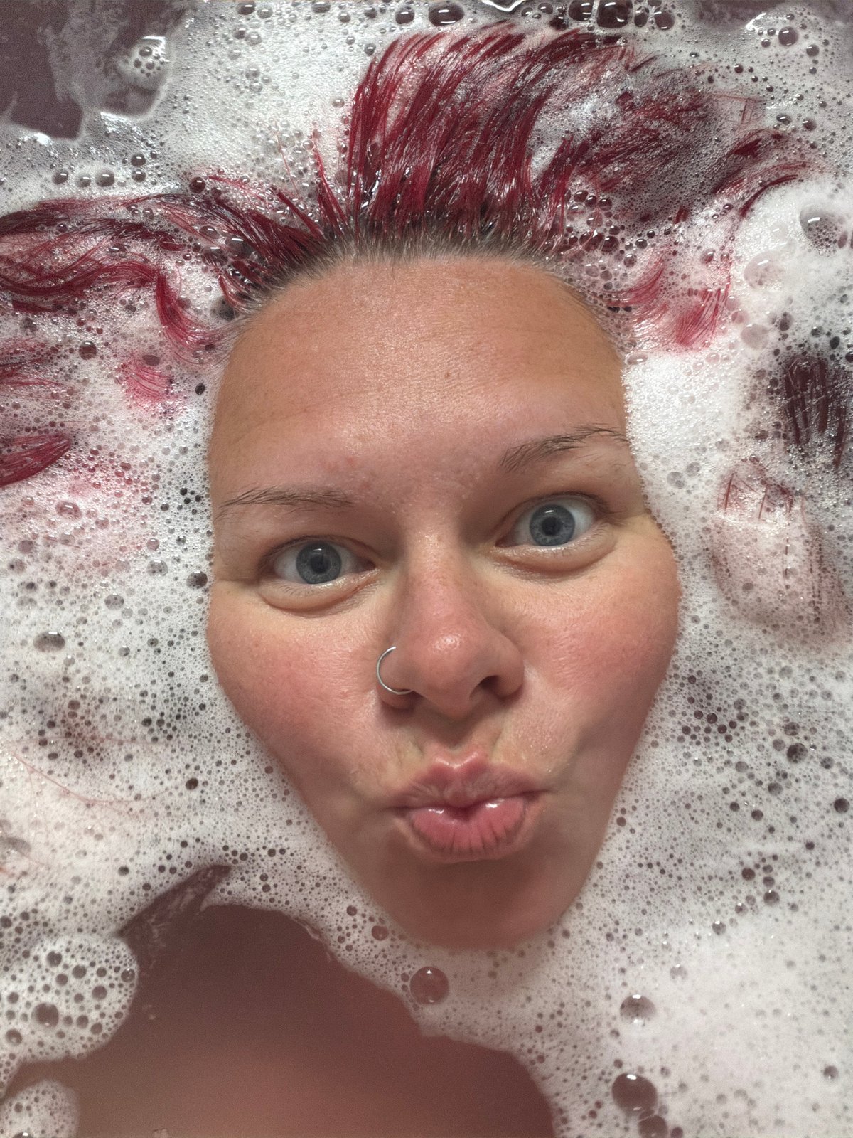Colorful bubble bath session in Chaikovsky, Russia