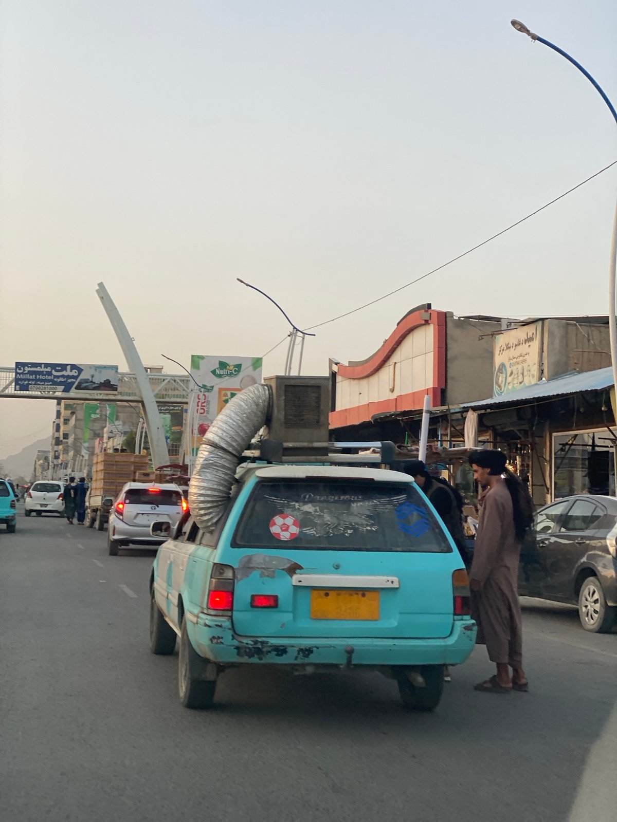 Everyday street life and traffic in Kandahar, Afghanistan