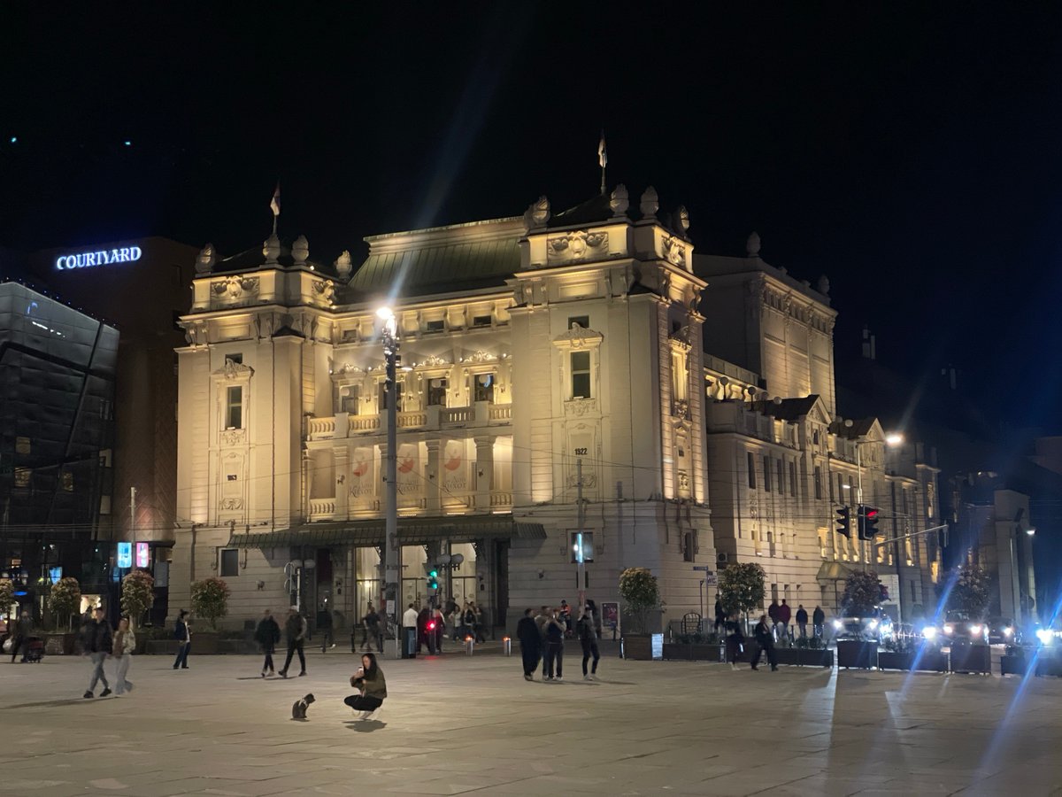 Belgrade's illuminated cultural landmarks captured at night