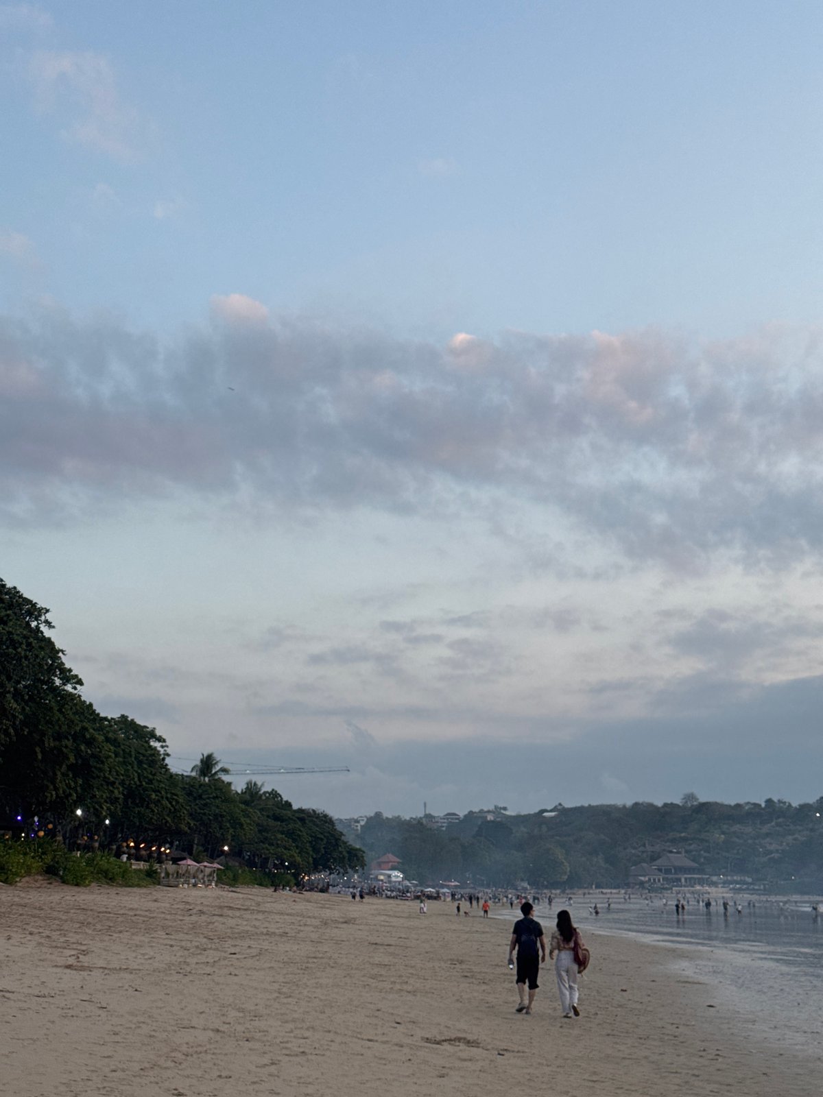 Sunset evening at a Kuta Selatan beachfront resort