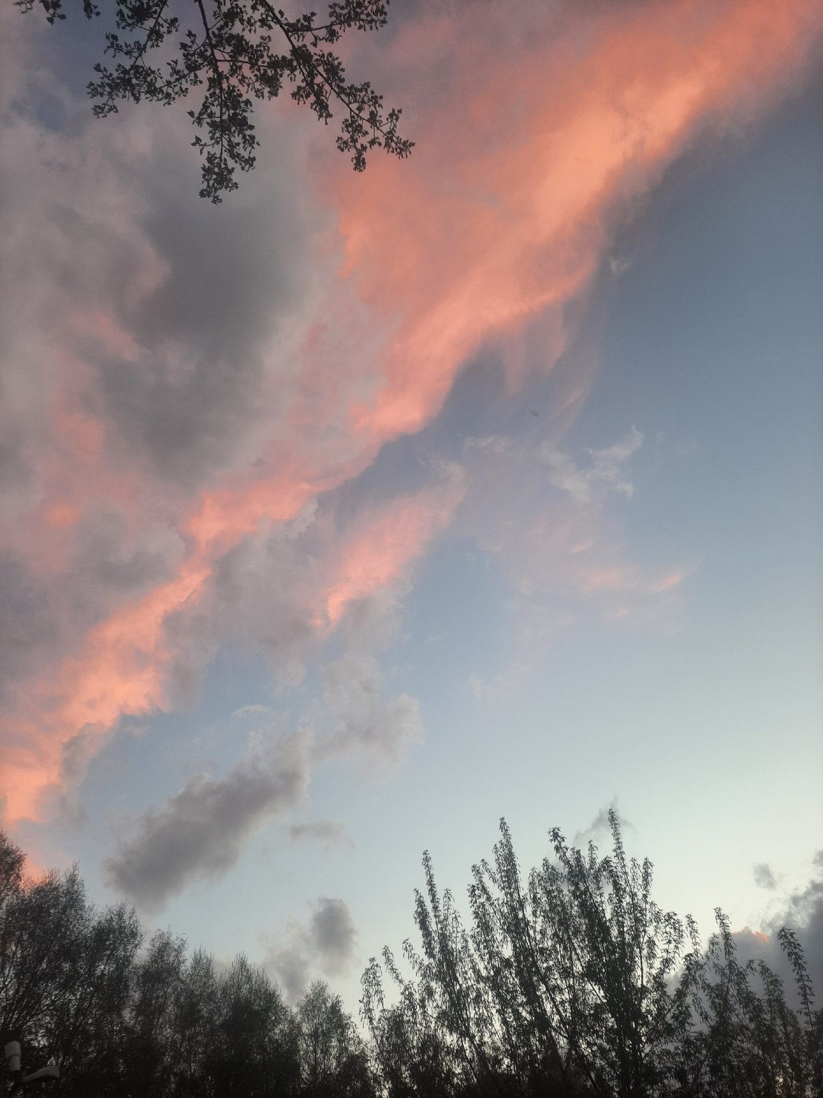 Pink sunset captured across Barnaul industrial district