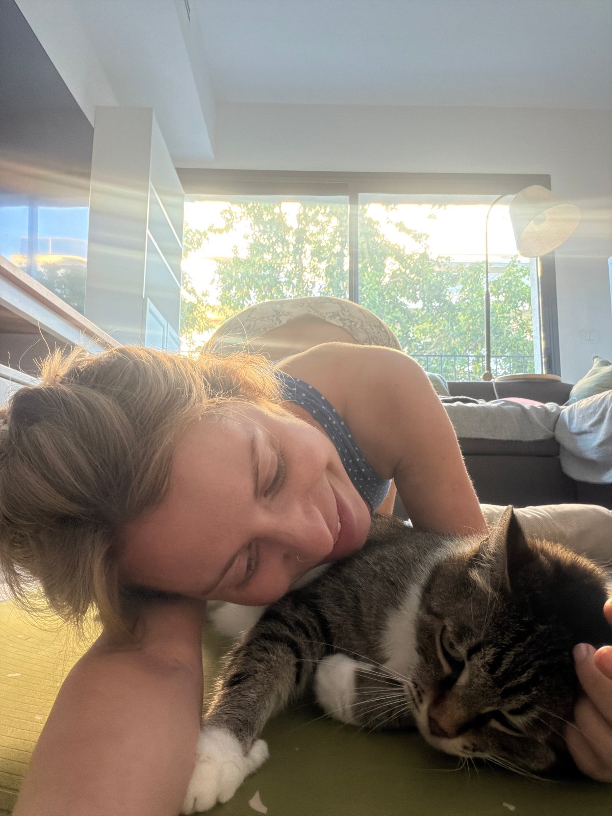 Sunny afternoon indoors with a sleepy cat in Bat Yam