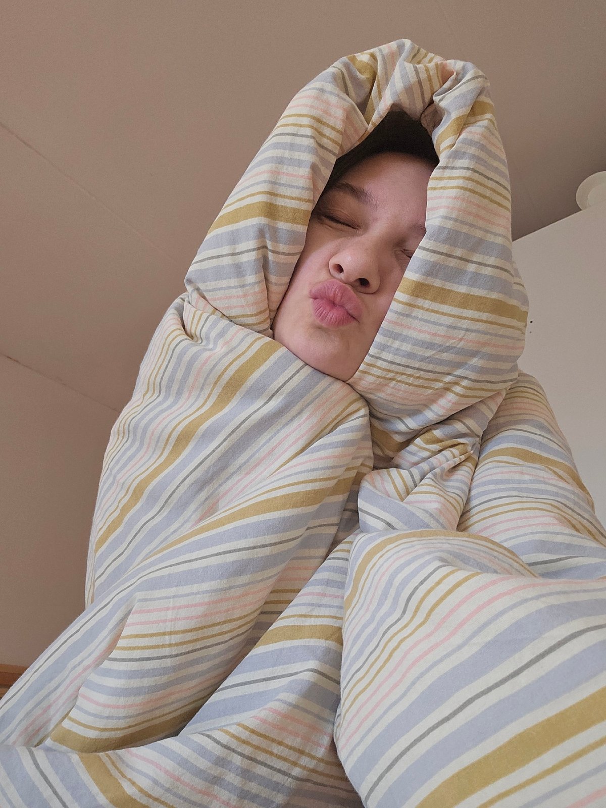Quiet domestic moments captured in Chaikovsky during early morning hours