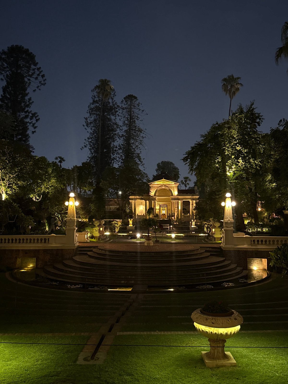 Nighttime documentation of illuminated Kathmandu cityscape and public spaces