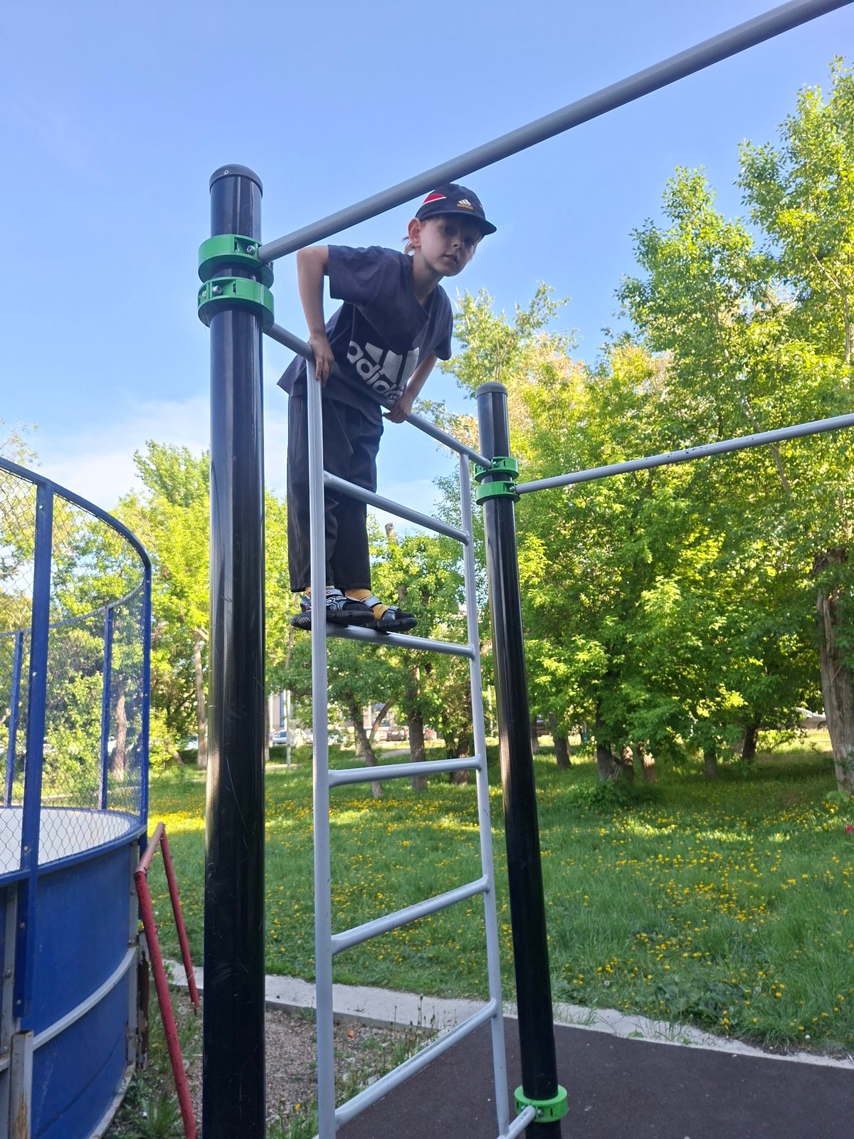 Child plays at Kokshetau playground for eight minutes