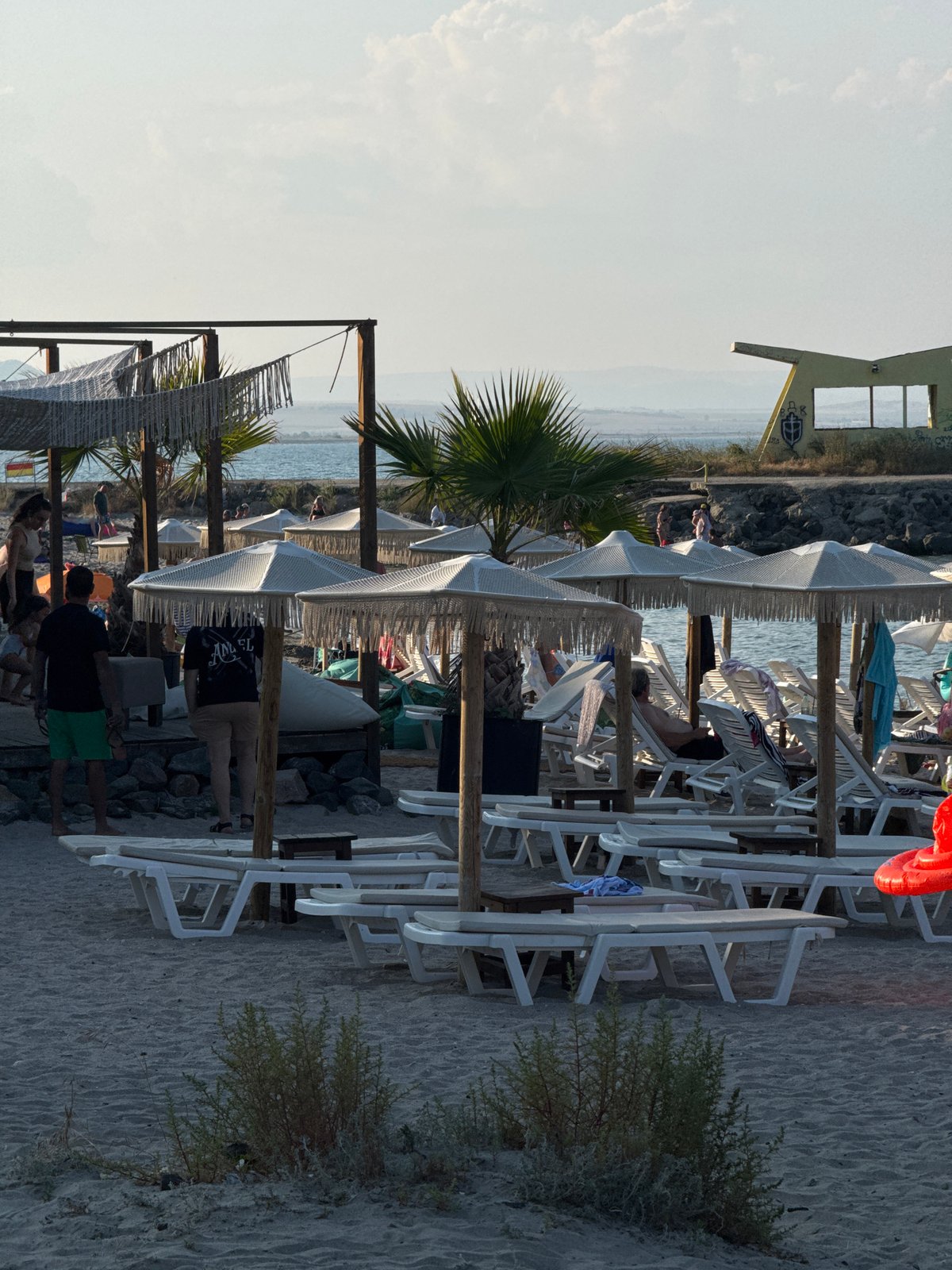 Pomorie beach and pier on a calm summer afternoon