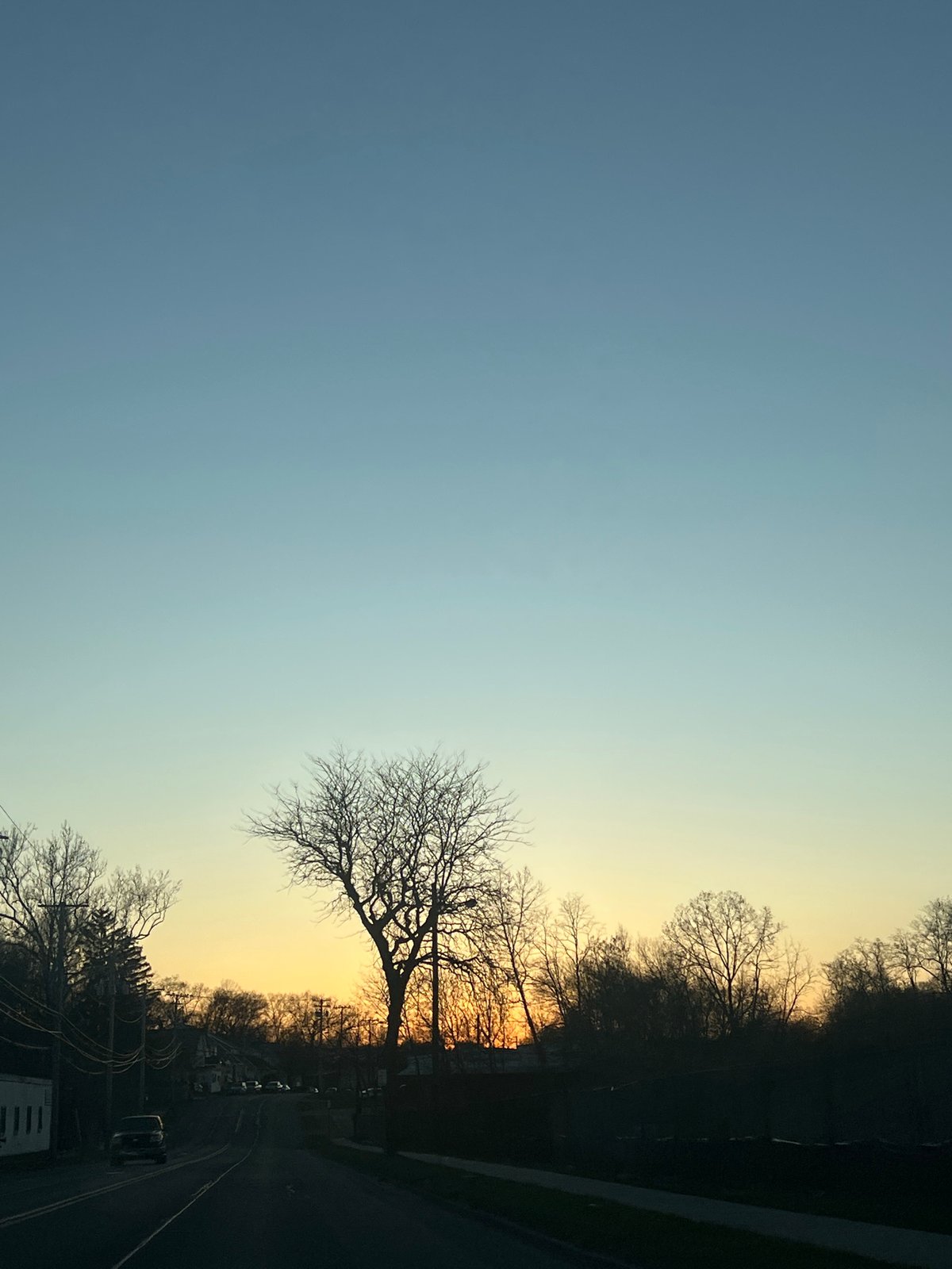 Twilight landscape captured in Newburgh showing gradient sky