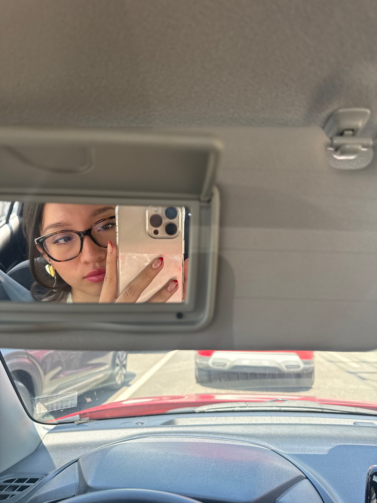 Person Takes Mirror Selfie in Car in San Andrés Cholula