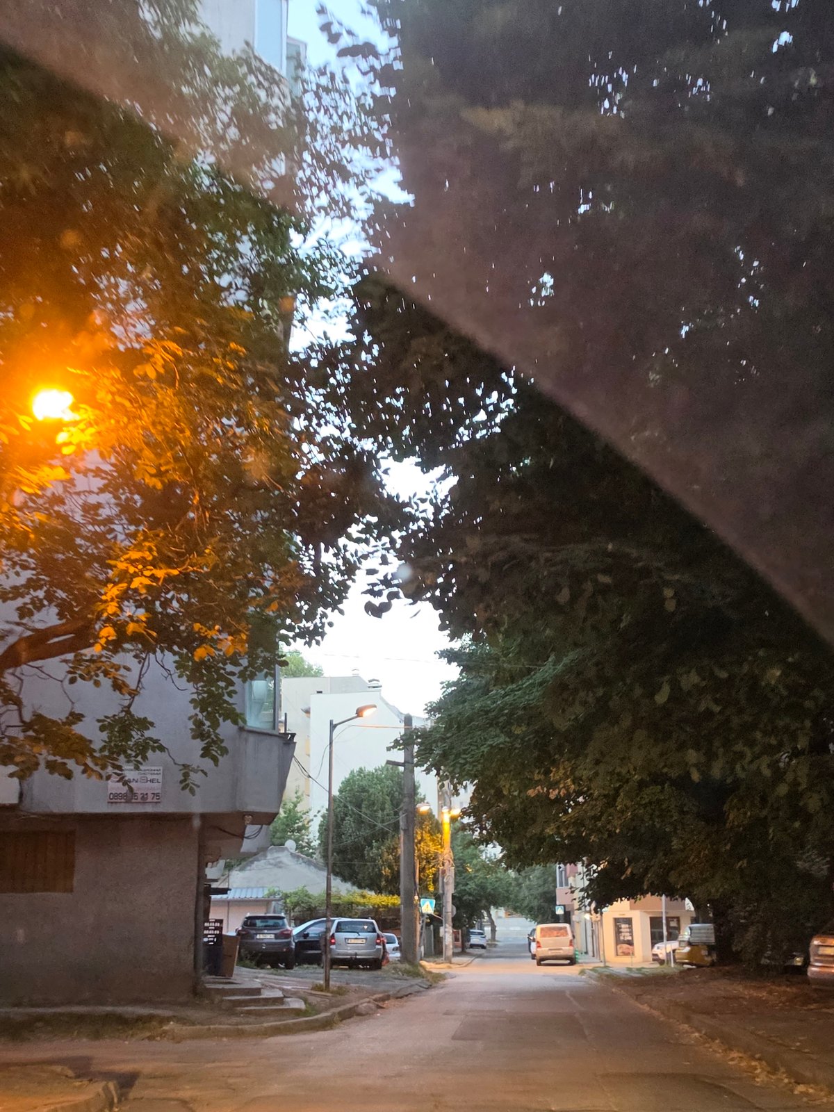Late-night drive through Varna streets, Bulgaria