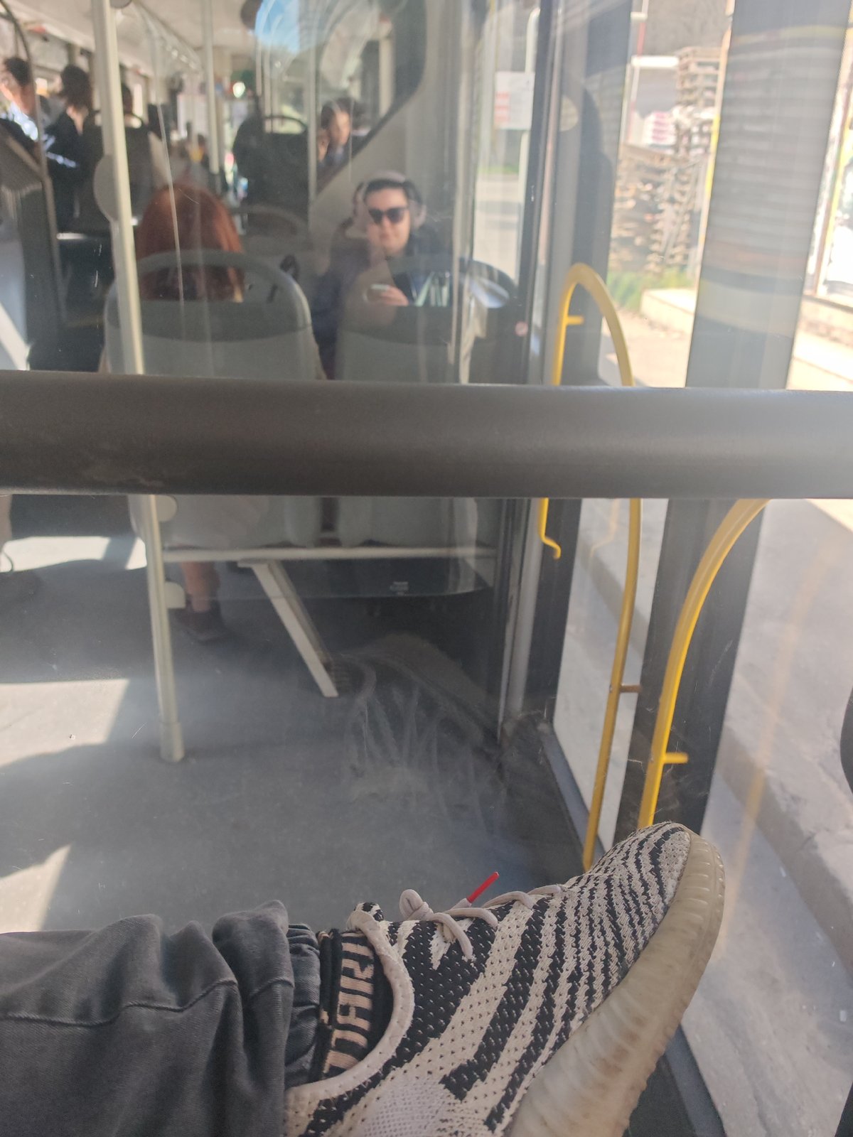 Passenger spotted in Yeezy sneakers on Sofia public transit