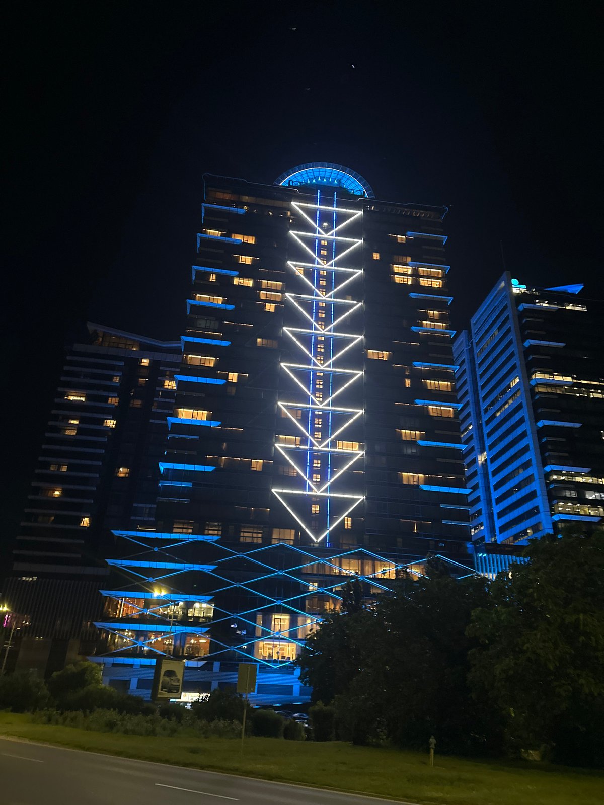 Evening scenes documented across illuminated Sofia cityscape