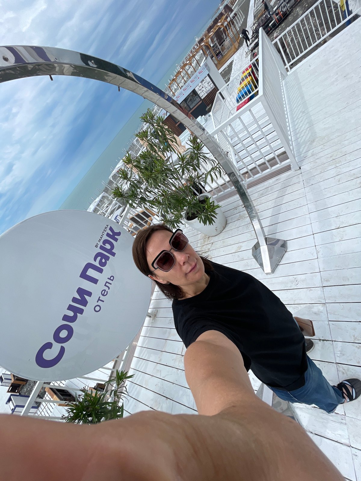 Morning tourist activity documented at Sochi Park Hotel area