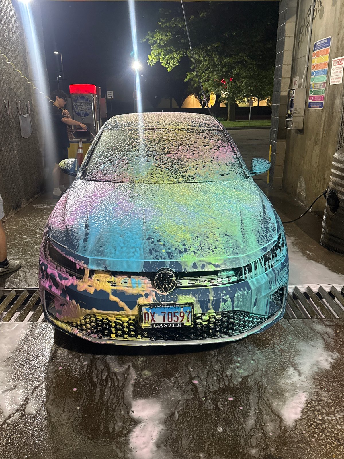 Early morning car wash documented in Glendale Heights, Illinois