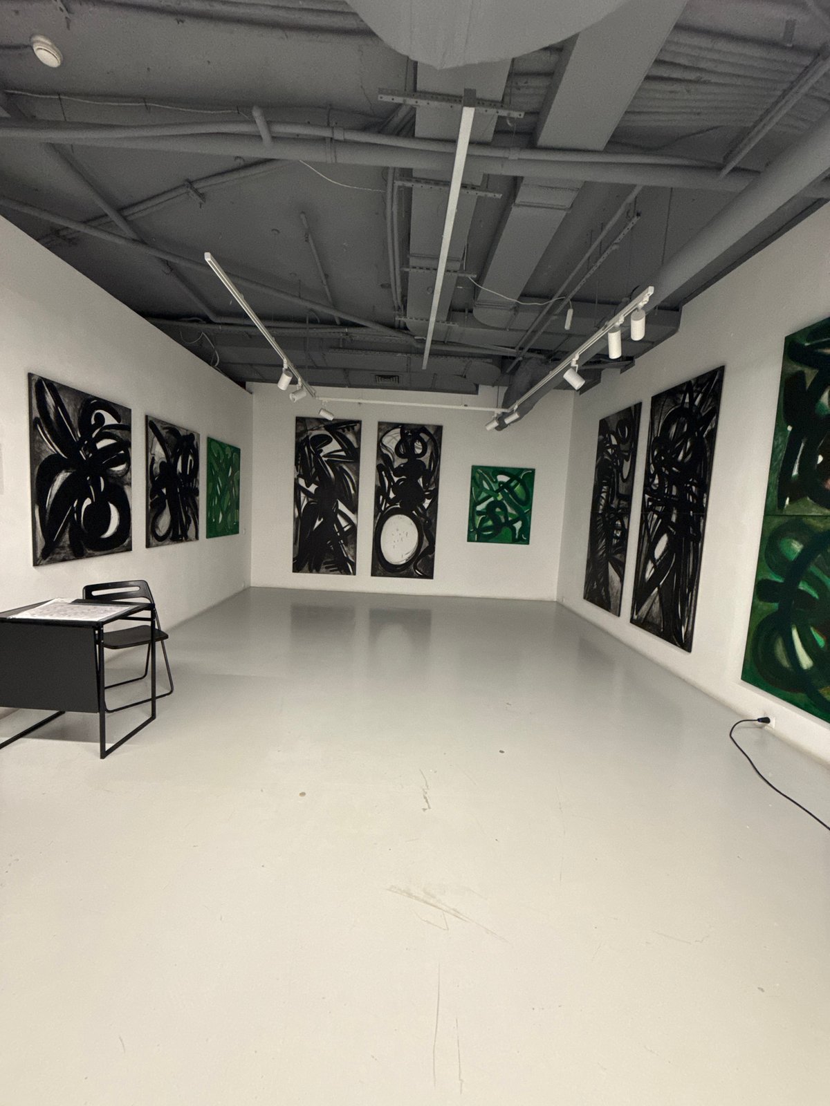 Moscow art gallery documented with paintings and color samples