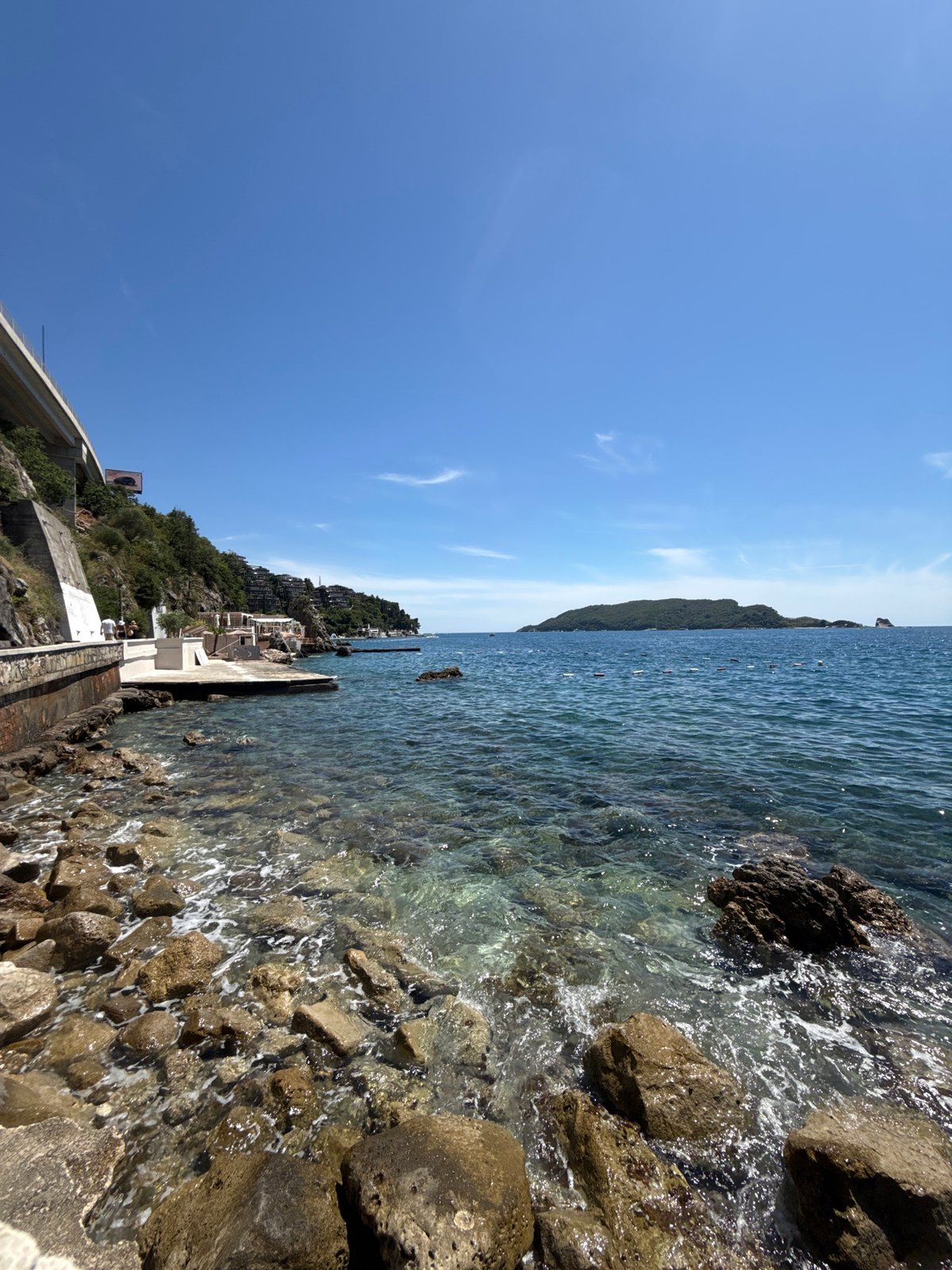 Beach day in Budva: coastline, paragliding, and street-level scenes