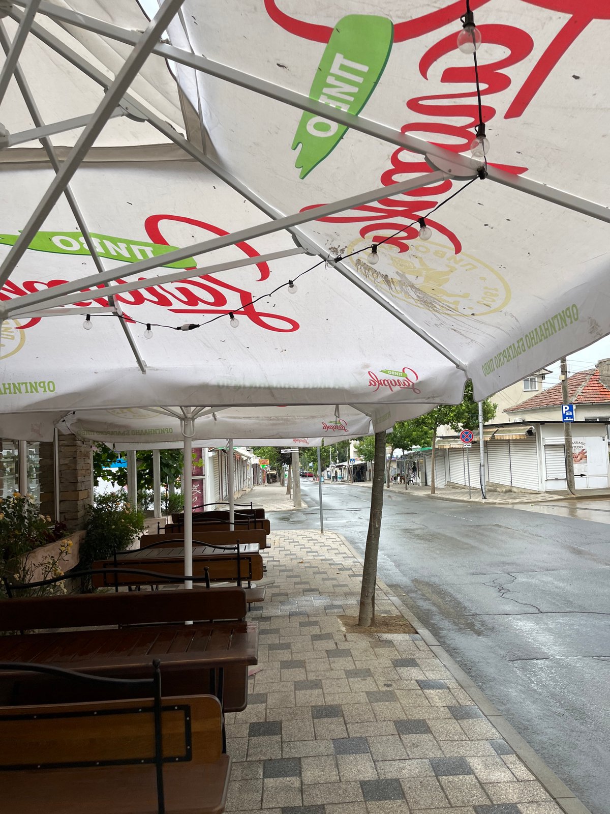 Obzor's streets sit quiet before the day begins