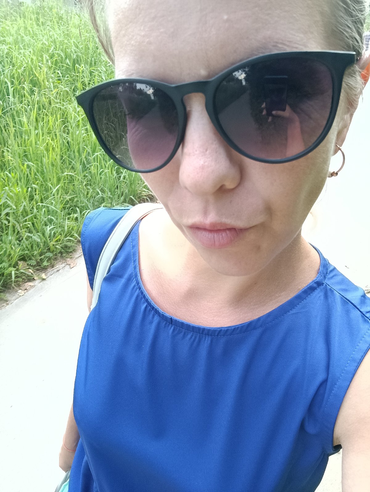 Quick selfie session on a sunny path in Chaikovsky
