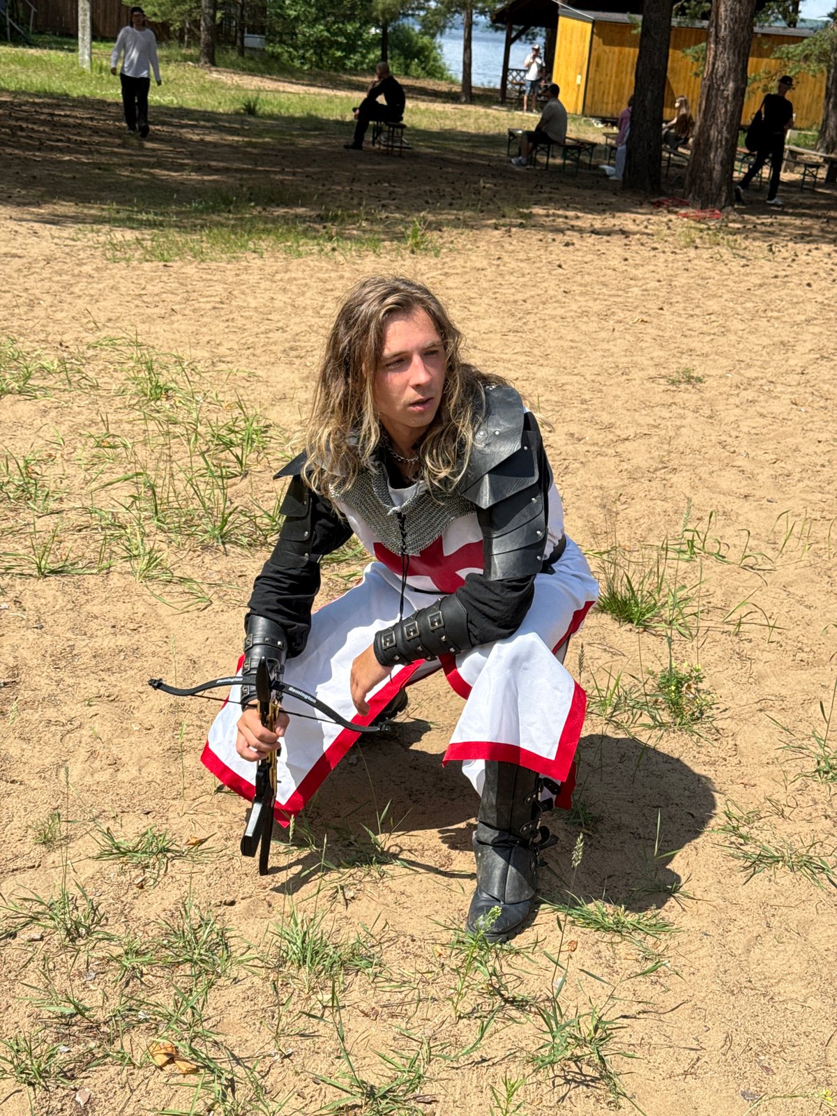Medieval costumes, motorcycles, and live music at a lakeside event