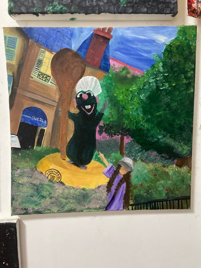 Artist documents nail art and paintings in Ra'anana studio