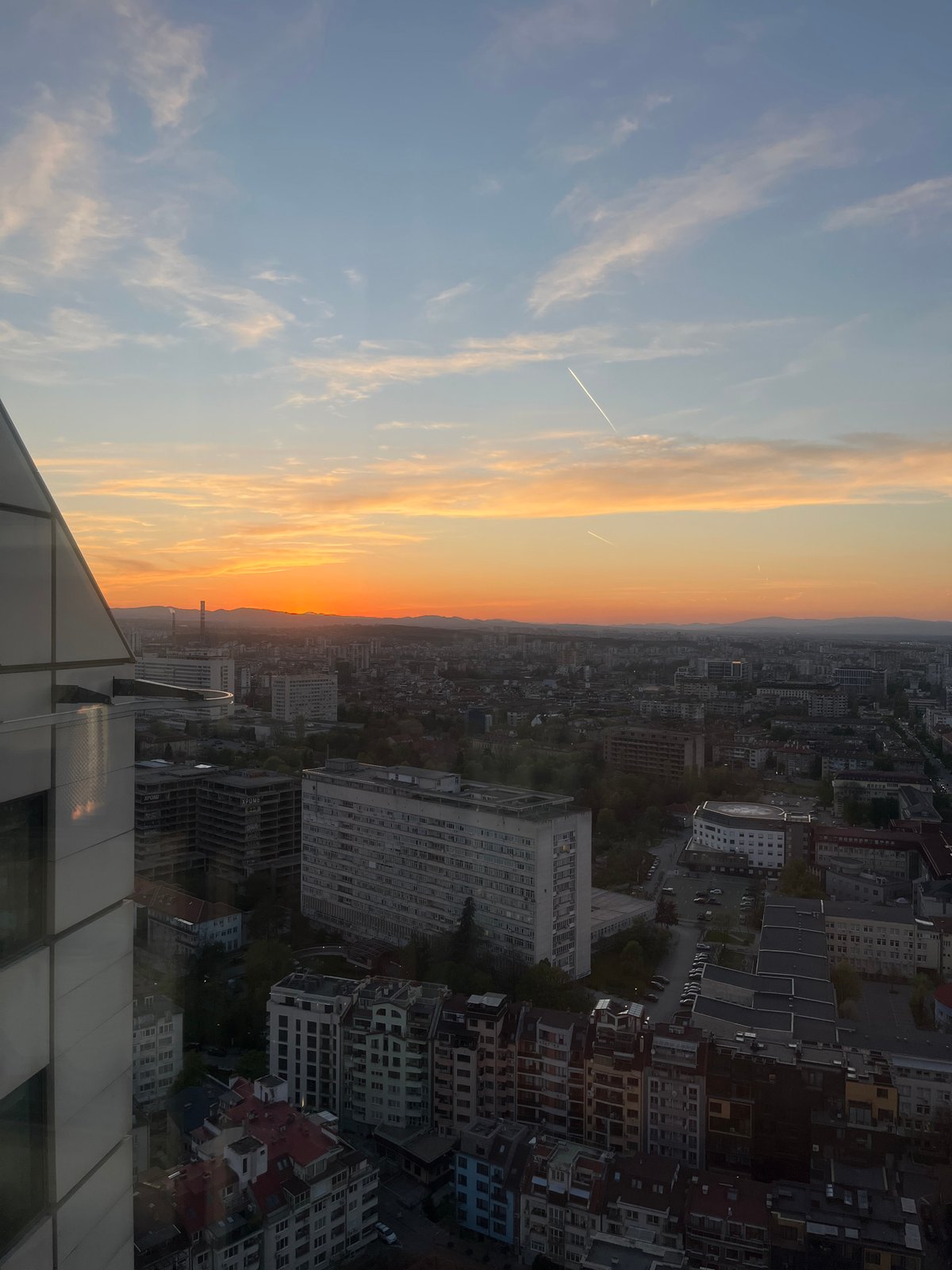 Witness documents Sofia sunset from multiple viewpoints during golden hour