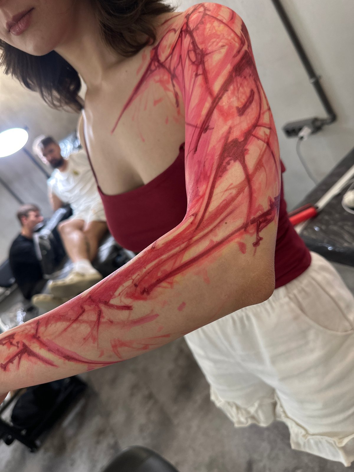 Person with red arm markings observed in Moscow