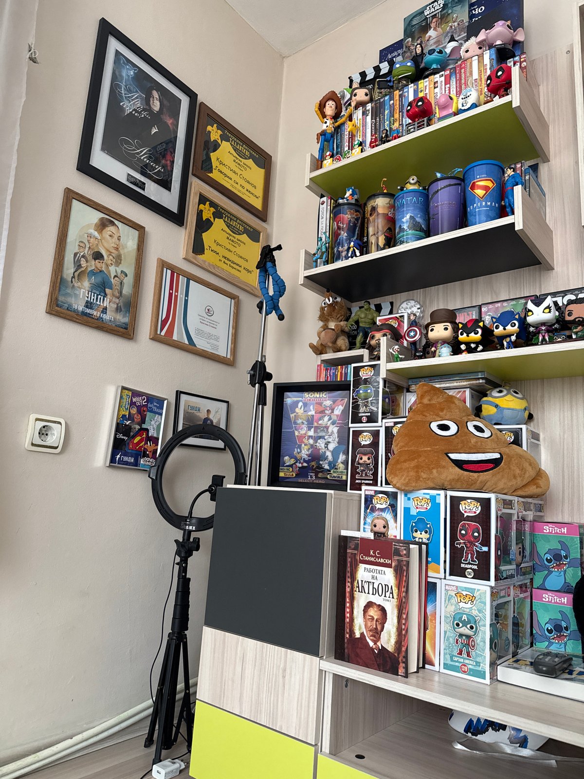 Person documented in collectibles room in Kostenets, Bulgaria