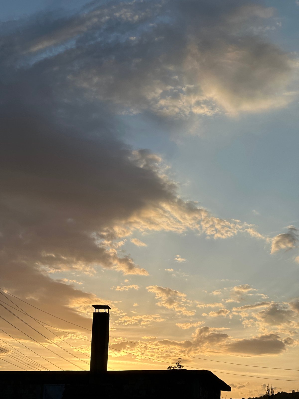 Dramatic sunset colors observed over Slavyani, Bulgaria