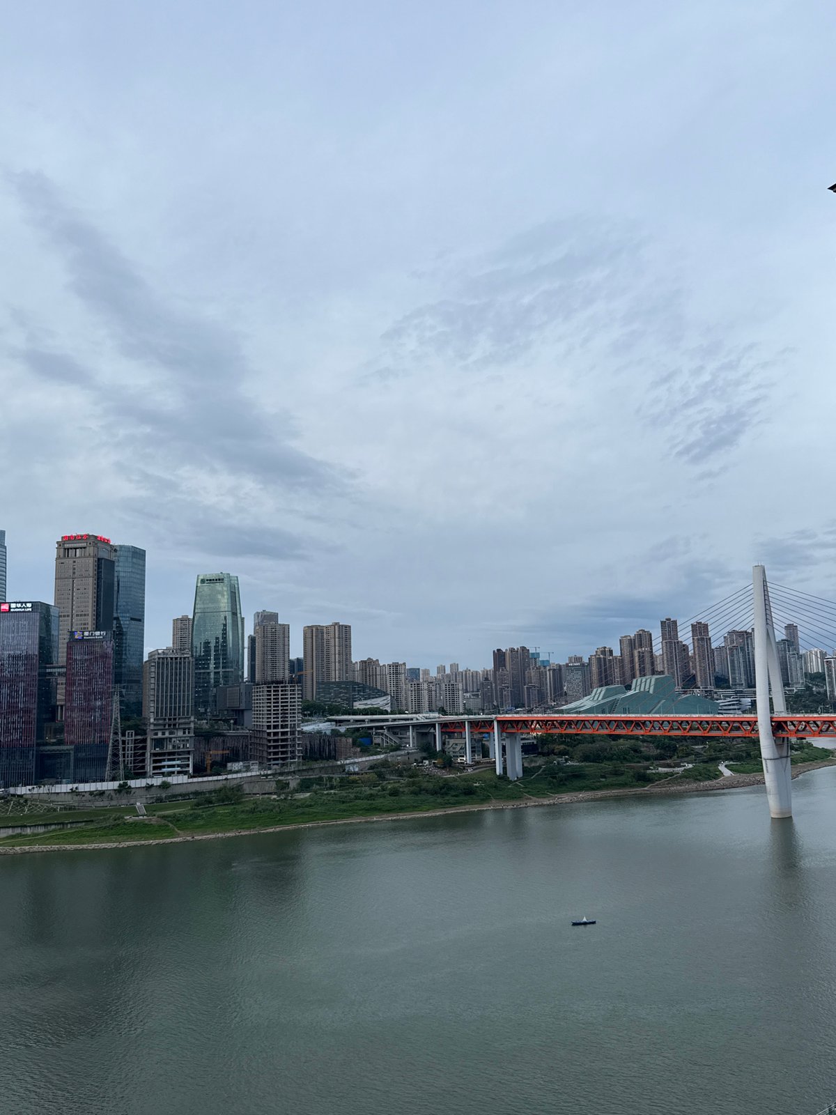 Aerial views captured of Yuzhong District riverfront skyline