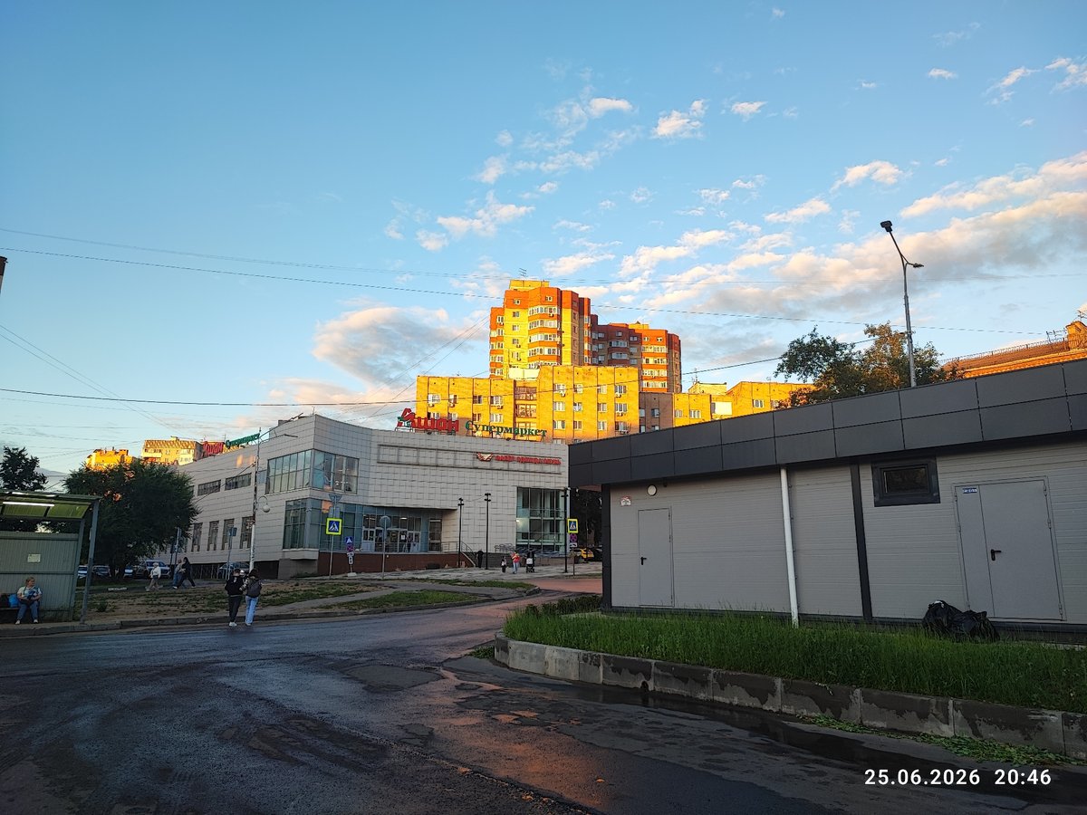 Evening errand at an Auchan supermarket in Lytkarino, Russia