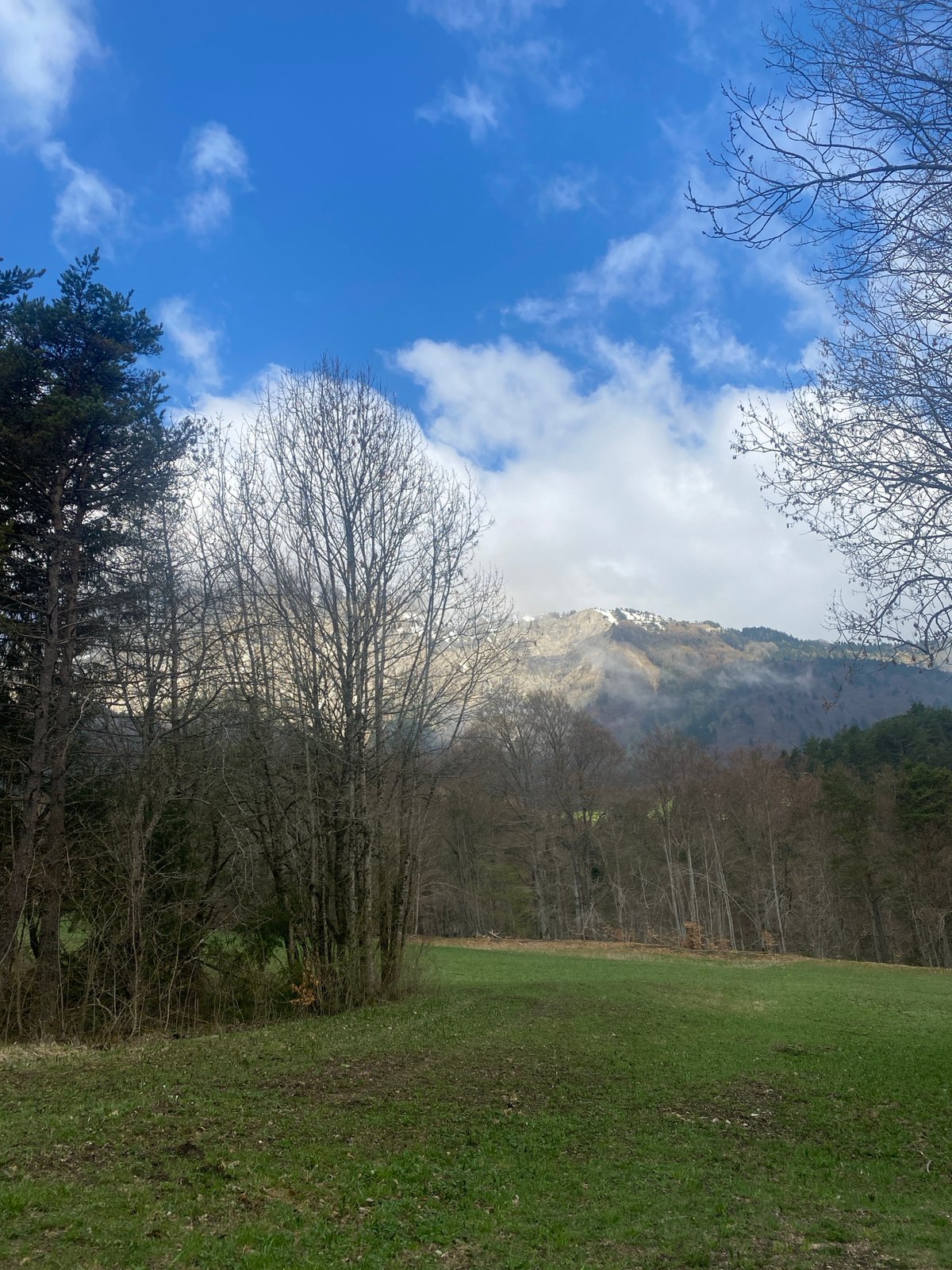 Spring morning scenes documented in French alpine village