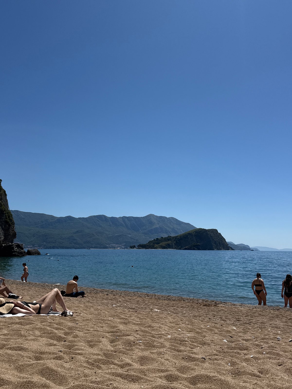 Morning beach scenes captured in Budva, Montenegro