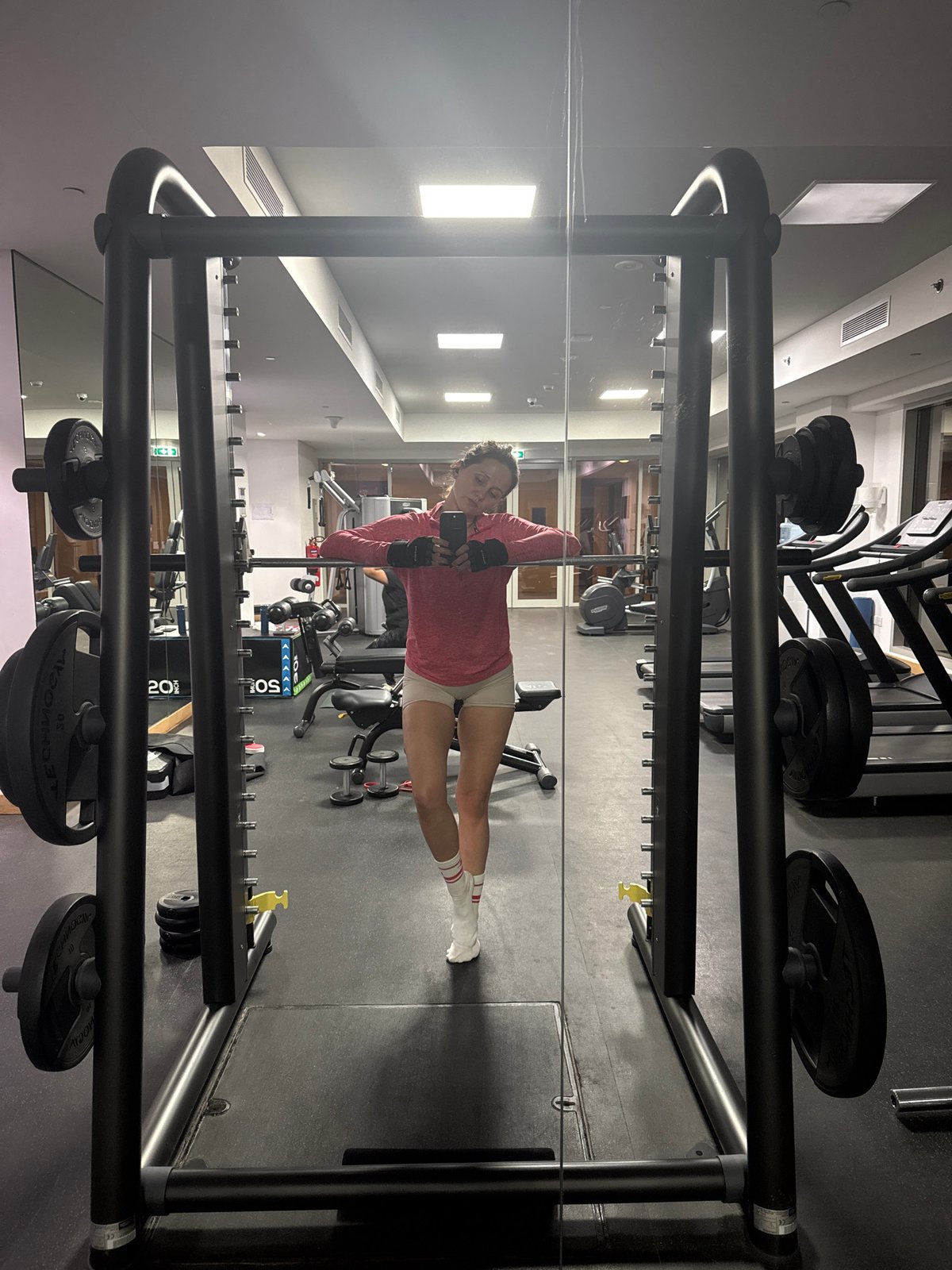 Woman observed exercising at Dubai gym facility