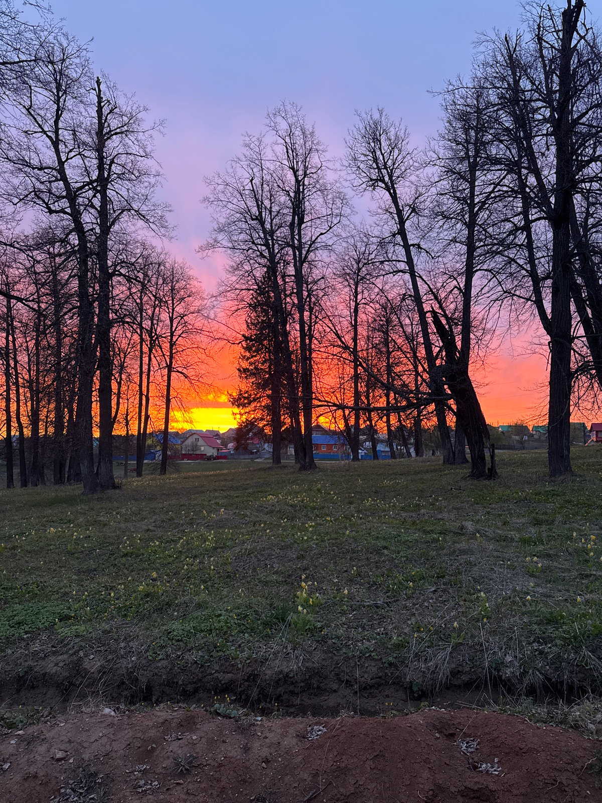 Evening grilling session captured during sunset in Pavlovka, Russia