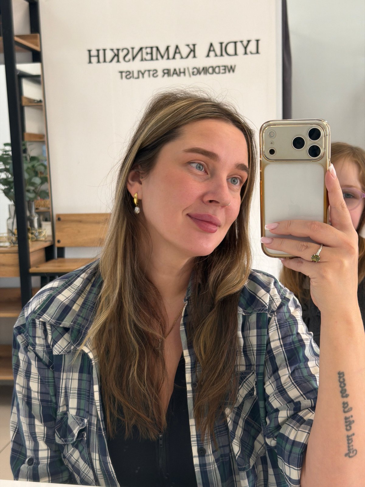 Mother and daughter visit hair salon in Chaikovsky, Russia