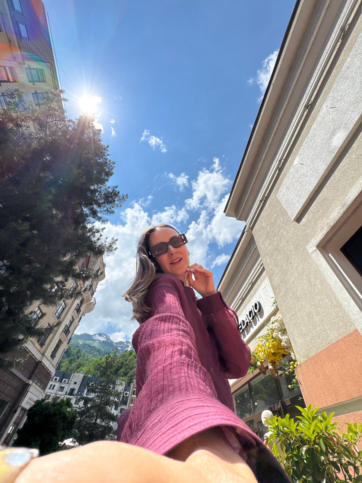Morning stroll through Estosadok's mountain resort village